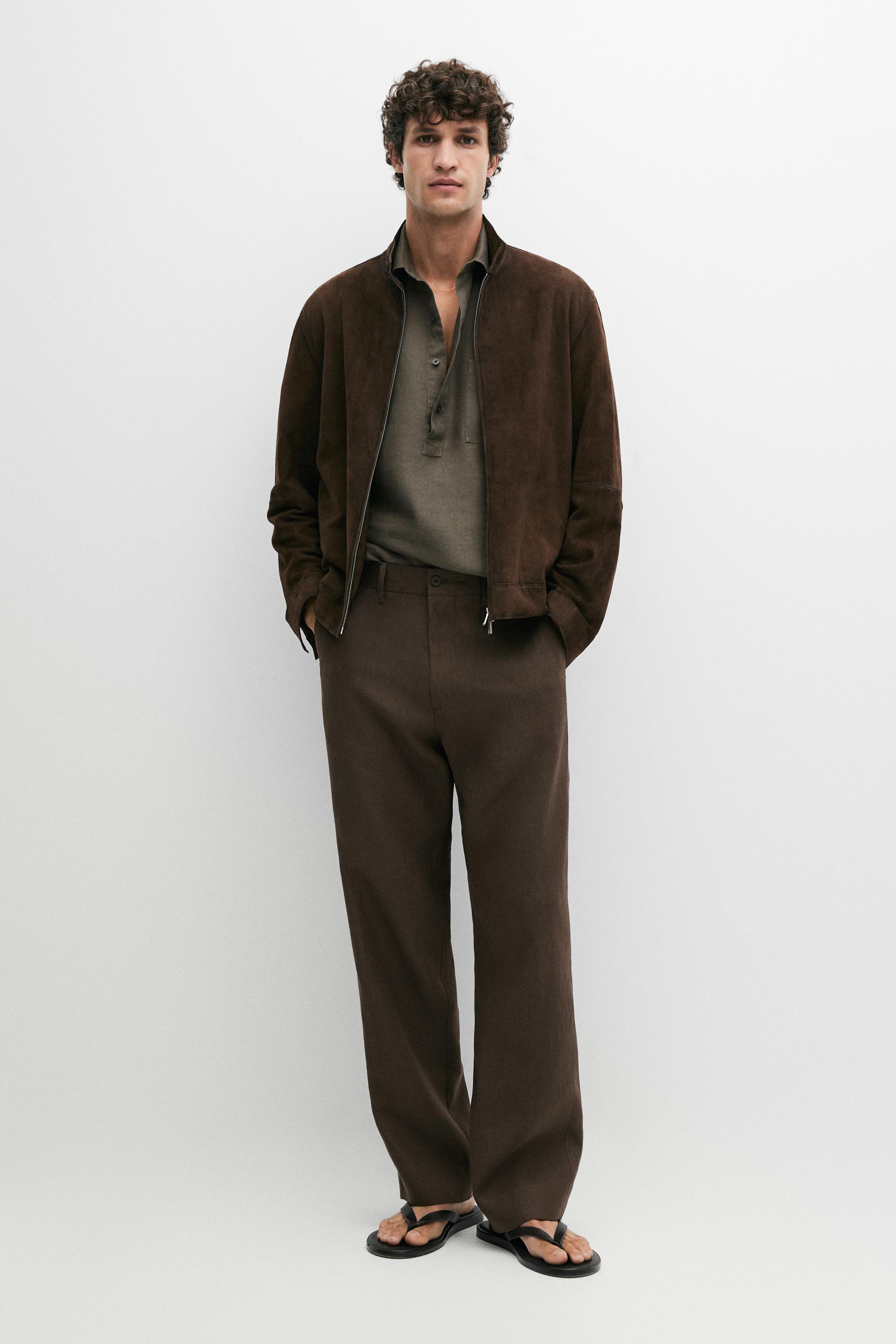Veste en cuir finition daim